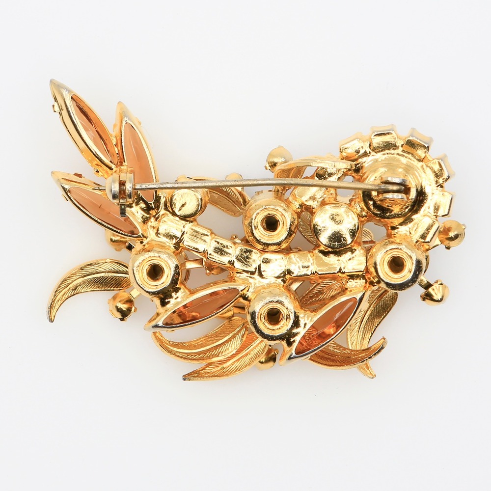 Juliana D&E AB Rhinestone Venus Flame Floral Brooch Pitman Book Piece 1960s - Picture 2 of 3